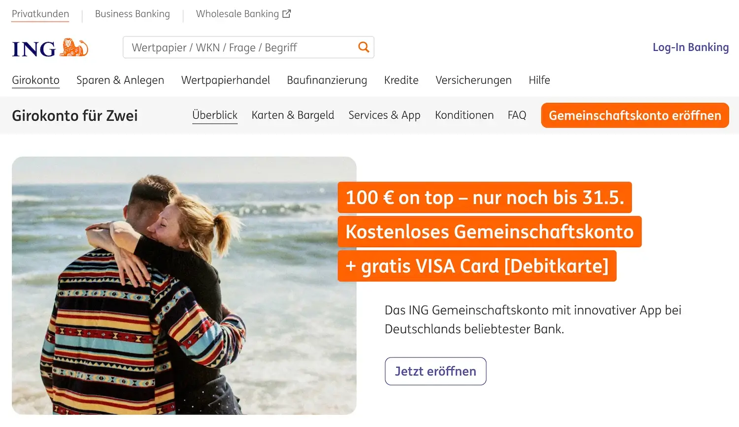 ING Gemeinschaftskonto Startseite